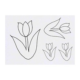 4 x 'Tulip Flower' Temporary Tattoos - Water Resistant, Skin-Safe, Non-Toxic Transfers, Mixed Sizes (TO00008215)