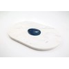 Thirstystone Oval Marble Serving Board with Agate Inlay, White/Blue