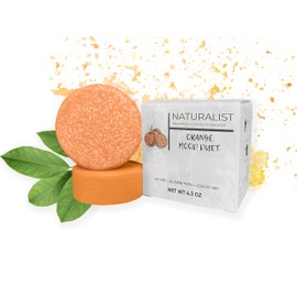 NATURALIST Solid Shampoo and Conditioner Bar Set, Organic, Plant Based, SLS Free, Vegan, All Hair Types | pH Balanced, Plastic Free, Eco Friendly, Safe for Travel (Orange Mood Duet). One 2.3oz and One 2oz Bar