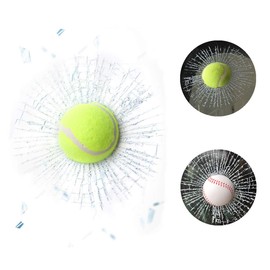 3-D Car Cool Stickers, Interesting and Funny Design, Car's Window was Broken by The Ball. (Baseball)