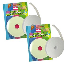 PASCUA CINTA DE FOAMY DOBLE CARA 5 METROS. ADHESIVO SUPER FUERTE. 2 ROLLOS