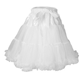 Luwint Vintage Tutu Skirt, Adult Mesh Tulle Skirt Petticoat Puffy Dress Costume Underskirt, White