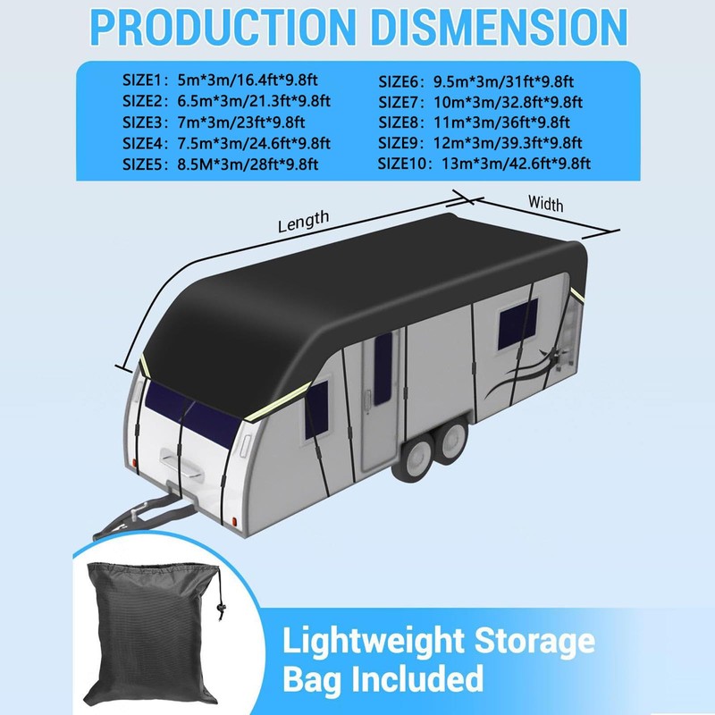 HFKJway 210D Oxford Camper Cover - Foldable Storage for Travel