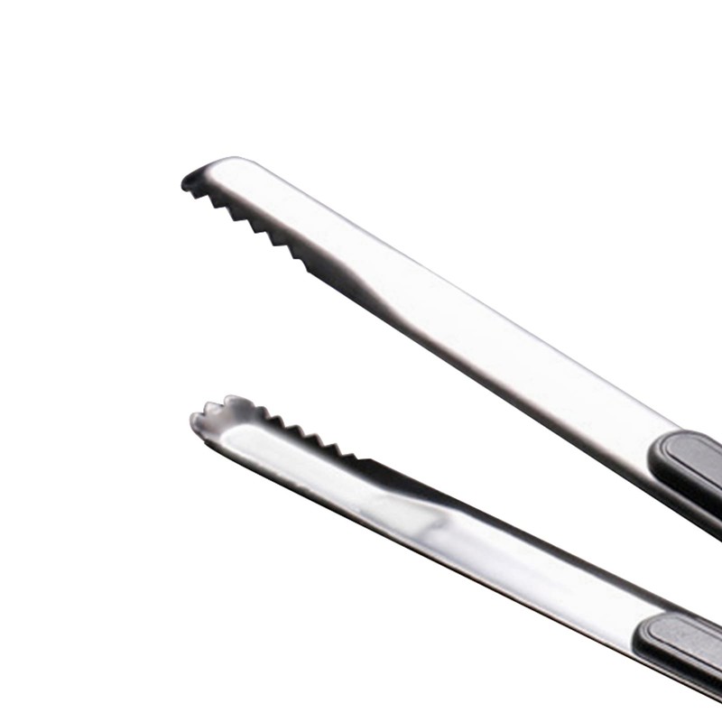Barbecue Tongs Teeth Kitchen Cooking Tongs 25.5cm Solid Stainless Steel