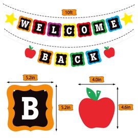 YQUQWN, Welcome Back Banner-10 Feet, No DIY, Welcome Back to School Sign Banner, Back to School Party Decorations, First Day Of School Decorations, Back to School Decorations for Classroom