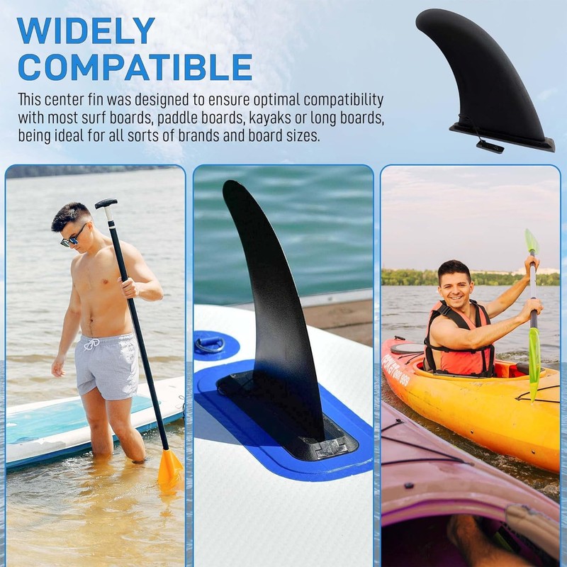 Flypark Fins 9", Paddle Board Big Center Fin, Slide-in Fin