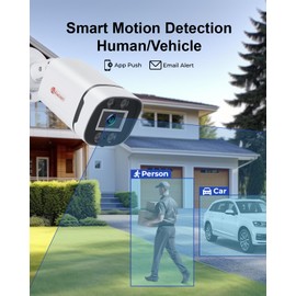 AIWIXEN 8CH H.265+ 3K Lite Wired CCTV Security Camera System with Human Vehicle Detection, 4X IP68 5MP Surveillance Camera for Indoor Outdoor, 1TB Hard Drive for 24-7 Recording, Remote Access