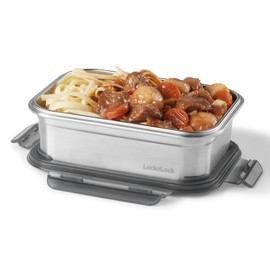 Starfrit LocknLock STEEL - Stainless Steel Container - 40oz/1.2L - Airtight & Leakproof - 4-Sided Locking Lid