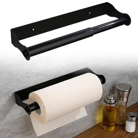 Kitchen Roll Holder No Drilling Black Kitchen Towel Holder Stainless Steel Kitchen Paper Holder Kitchen Roll Holder Household Roll Holder Wall Roll Holder Kitchen for Kitchen Bathroom Living Room