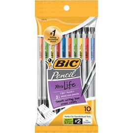 BIC Xtra-Life Mechanical Pencil, Clear Barrel, Medium Point (0.7mm), 10-Count