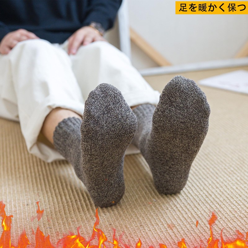 [MOSOTECH] 靴下 メンズ 暖かい 冬 厚手の靴下 秋冬防寒 5足組 男女兼用 ソックス・360°蓄熱・防寒