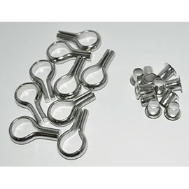 SISI UK® Banjo Shelf Supports Studs & Inserts Sockets for 6mm Hole, 3 Colours, Brass, Nickle & Antique Bronze - Pack of 8 (Nickle Finish)