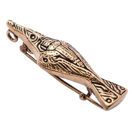 Viking brooch Munin 4.8 cm Odin's ravens jewellery bronze, Bronze
