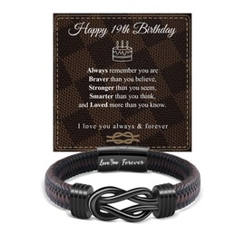 BOCHOI 19th Birthday Gifts for Him, 19 Year Old Birthday Bracelet Birth Gift Ideas for Him Son Grandson Nephew