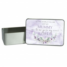 allaboutthebump To the world you are my MUMMY but to me you're my whole WORLD Purple Floral Printed Metal Tin [Mother's Day Gift, Birthday Present, Christmas Xmas Gift, Love Mum]