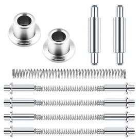 4 Pack Storm Door Hinge Pin Kit, Including 8PCS Aluminum Hinge Pins, 8PCS Bushing Caps, 4PCS Steel Springs, Hardware Kit Storm Door Replacement Parts with Hinges for Croft Doors or Other Storms Doors