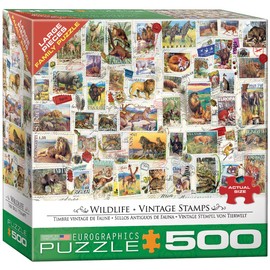 EuroGraphics (EURHR) Wildlife Vintage Stamps 500Piece Puzzle 500Piece Jigsaw Puzzle