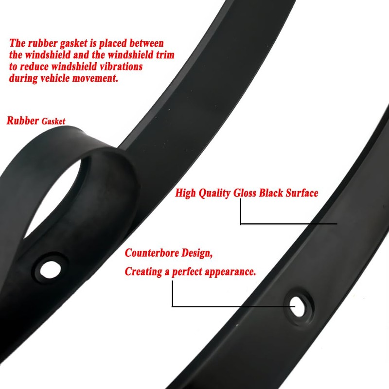 10.5inch Smoke Windshield + Gloss Black Windshield Trim Windscreen Compatible