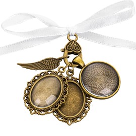 Telooco Bouquet Pendant for Wedding Memory Lace Oval Wedding Photo Memorial Bouquet Pendant Wedding Photo Pendant Engagement or Birthday Gift for Bride and Groom