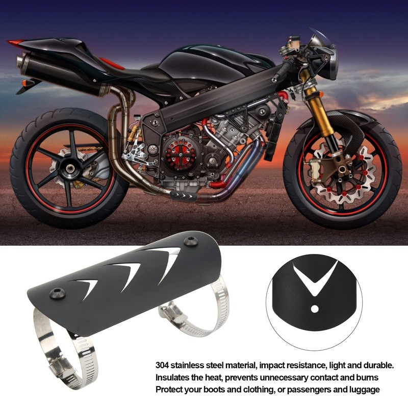 Motorcycle Muffler Heat Shield,Stainless Steel Heat Cover,Exhaust Muffler Heat Motorcycle