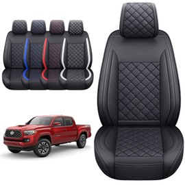 Tomatoman Tacoma Seat Covers Customized for 2005-2025 Truck Sport Gen SR Extended Pro Off-Road Pickup V6, Waterproof Faux Leather Car Cushions(2 PCS Front, Black)