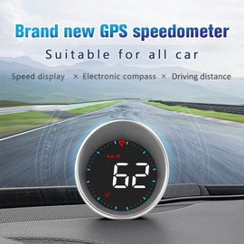 Car HUD Car Head-up Display Digital Speedometer Display Driving Mileage, Compass Angle, Overspeed Alarm and Fatigue Driving Alarm VCXN