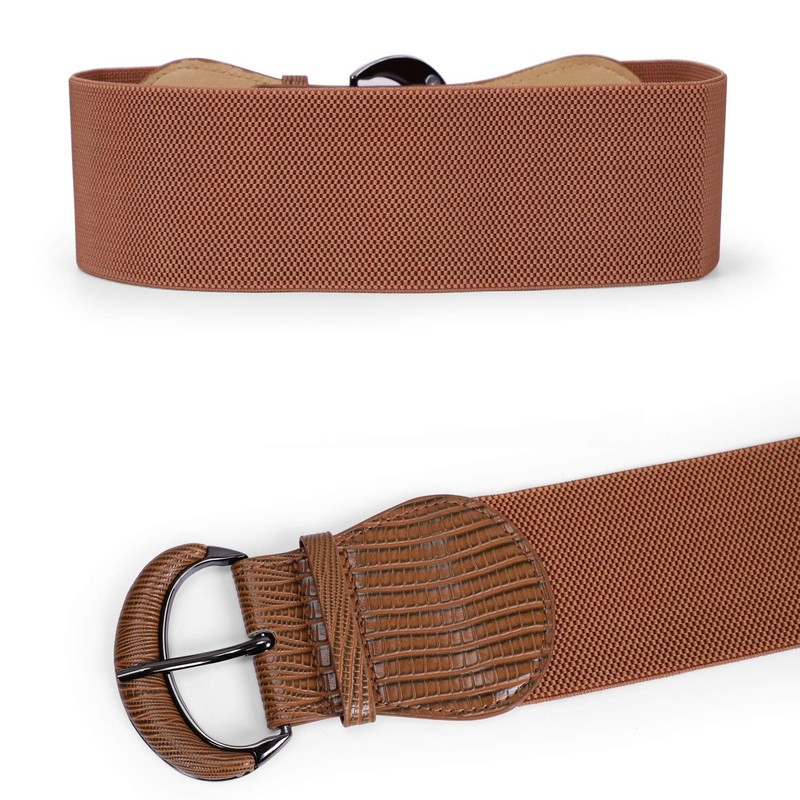JASGOOD Wide Belt Women's Belt Rubber Belt Sash Belt Croco