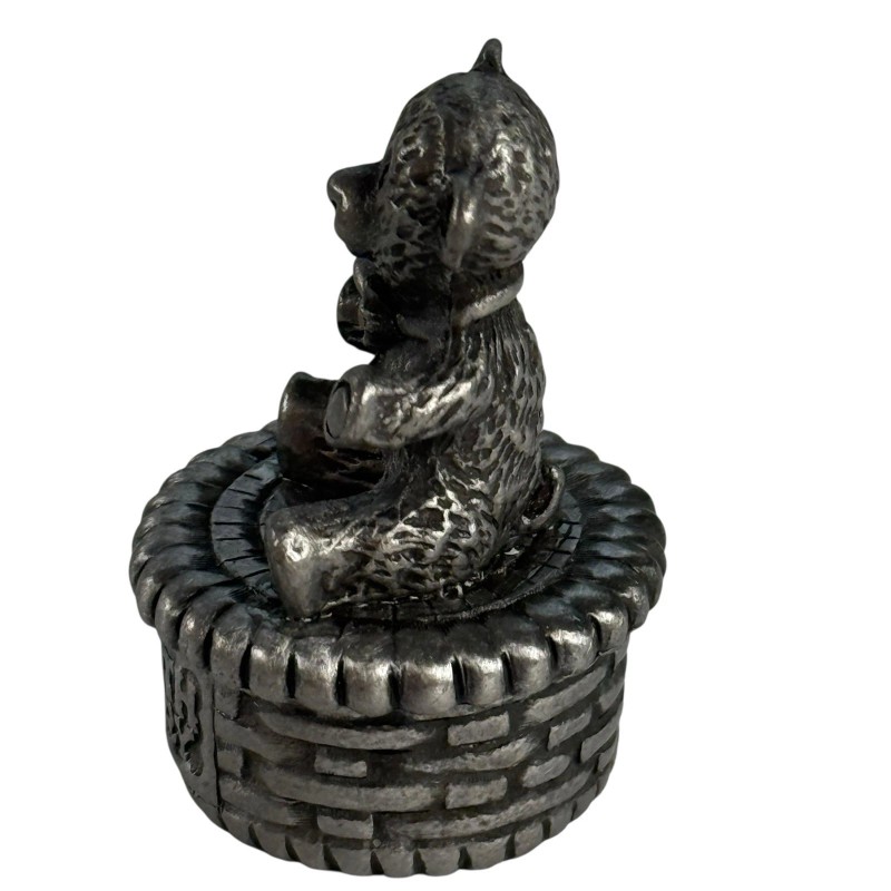 Torino Pewter Tooth Fairy Keepsake Box Teddy Bear 2" Tall