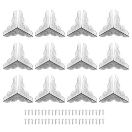 QUARKZMAN Pack of 24 Metal Crate Corner Protectors 1 x 1 Inch Corner Protectors Decorative with Mounting Screws for Storage Boxes, Wooden Chests, Silver