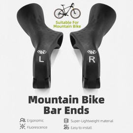 Lixada Bicycle Handlebar Ends, Ergonomic Non-Slip MTB Mountain Bike Handlebar Ends for 21.8-22.8mm Handlebar