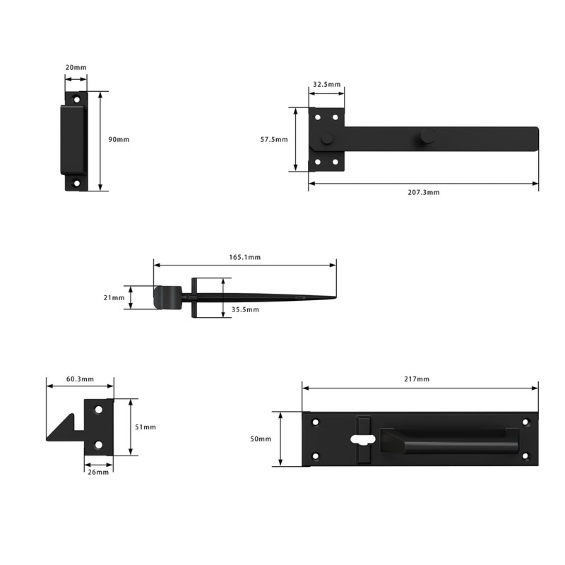 Sdstone Gate Latch Heavy Duty for Wooden Fence，Aluminum Two Sided