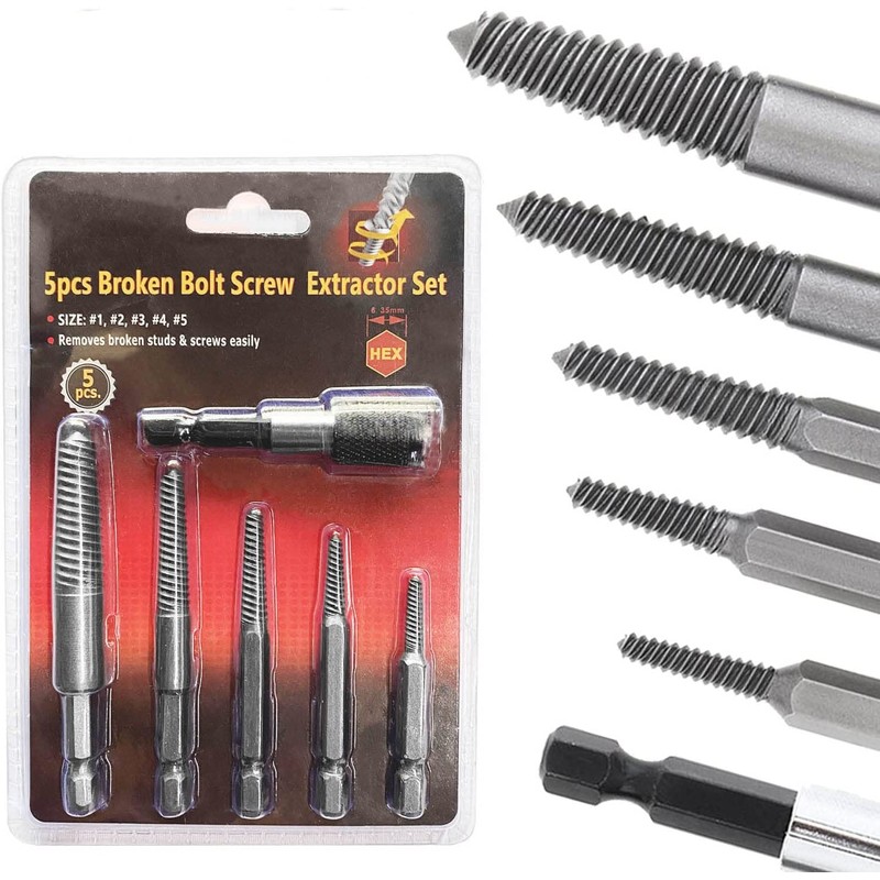 KEWAYO 6 Pieces Screw Extractor, Broken Screw Extractor, Broken Screw