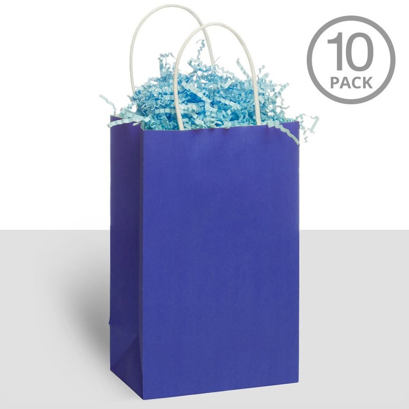 Elegant Bright Royal Blue Cub Paper Bag Value Pack (8.5"