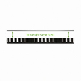 NavePoint 1 Channel Steel Vertical Duct Cable Manager with Plastic Tray Mount Buttons 68 Inches