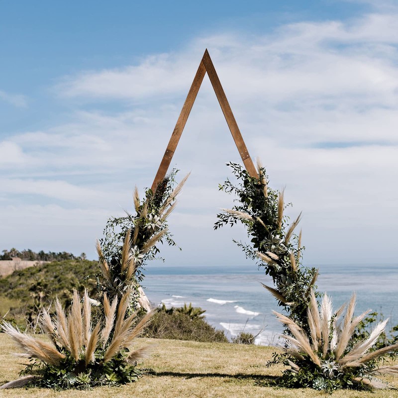 Wooden Wedding Arch 8.2FT, Triangle Wedding Arch, Wedding Arches for