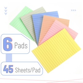 Mr. Pen- Lined Sticky Notes 4x6, 6 Pads, 45 Sheet/Pads, Morandi Colors, Sticky Notes with Lines