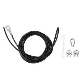 Pulley Cable Steel Fitness Cable Black Adjustable Strong Coated Pulley Machine Accessory for Gym Home Workout Exercise 5m / 16.4ft