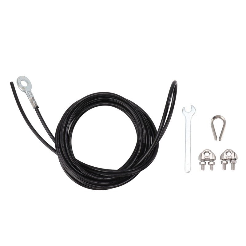 Pulley Cable Steel Fitness Cable Black Adjustable Strong Coated Pulley