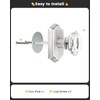 Satin Nickel Dummy Crystal Door Knob, Single Side No-Turning Glass