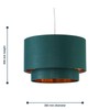 firstchoicelighting Dark Green Ceiling Light Shade, Easy Fit Pendant Shade,