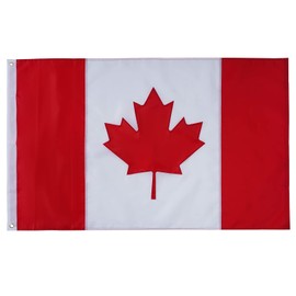 SYII Canada Flag 4x6 Ft Outdoor, Embroidered Canadian CAN Flags with 2 Brass Grommet and Sewn Stripes, Heavy Duty 210D Polyester