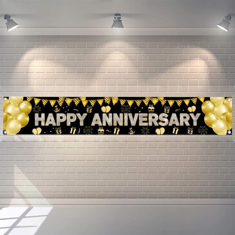 Happy Anniversary Decoration Anniversary Party Banner Happy A nniversary Fabric
