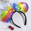 Dolebao 3D Mouse Sequin Ears Headband, Glitter Sequin Bow Hairbands
