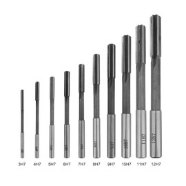 DingGreat 10Pcs H7 Straight Flute Machine Reamers Set, HSS Cutting Reamers Machine Milling Reamers Cutters 3/4/5/6/7/8/9/10/11/12 mm