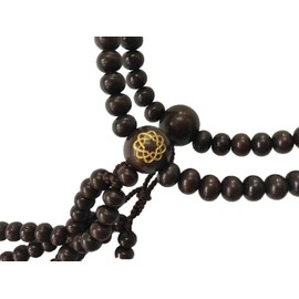 Soka School Prayer Beads (Prayer Beads) Tea Wood with Hachiba Mark (Paulownia Box)