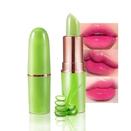 BINGBRUSH Aloe vera Color Changing Lipstick Queen,Moisturizer Long Lasting Lip Care Lip Balm Magic Lip Gloss Lip Tint Stain Glossly Makeup Lipstick Set for Women (1pc 01#Aloe vera)