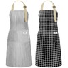 NLUS 2 Pack Kitchen Cooking Aprons, Adjustable Bib Waterproof Chef