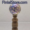 BALL Glitterbomb Blue Speckled 1" Ball Lamp Finial Nickel/Polishe -
