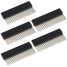 ECSiNG 5pcs Female Pin Header 2 x 20 Pins Dual Row Straight 40 Pins Female Pitch Compatible with Raspberry Pi