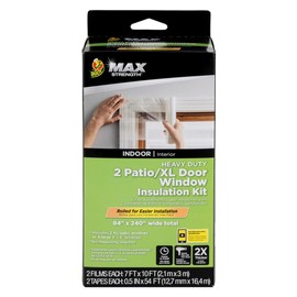Duck MAX Strength Window Insulation Kit, Winter Window Seal Kit Fits Patio Doors & Large Windows, Heavy Duty Shrink Film Insulator, Indoor Installation, Window Tape Included, 84" x 120", Clear, 2 Pack